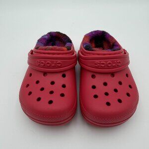 Crocs Classic Lined Bold Check Clog Red Plaid Toddler C7